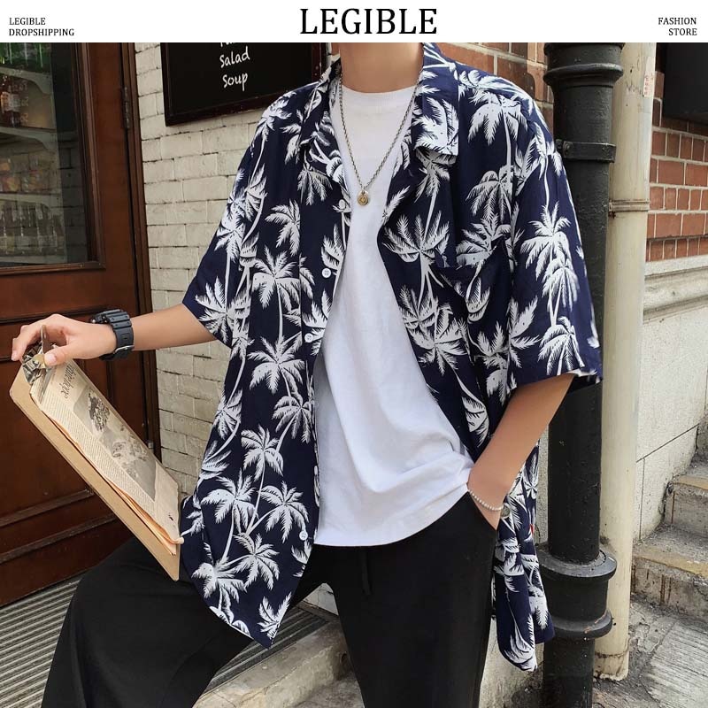 LEGIBLE-Floral-Shirt-Men-2019-Men-Korean-Fashion-Short-Sleeve-Shirt-Male-Hawaiian-Shirts-Casual-Loose